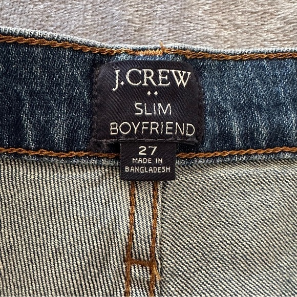 J. Crew Mid-Rise Denim Slim Distressed Boyfriend Blue Jeans J Crew Size 27 - Picture 6 of 13